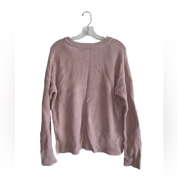 Madewell Pink Ribbed Sweater Top Size Large - Picture 3 of 7